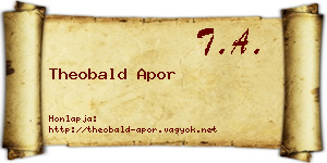 Theobald Apor névjegykártya